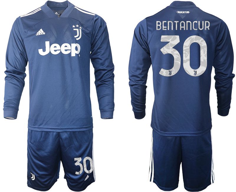 Men 2020-2021 club Juventus away long sleeves #30 blue Soccer Jerseys